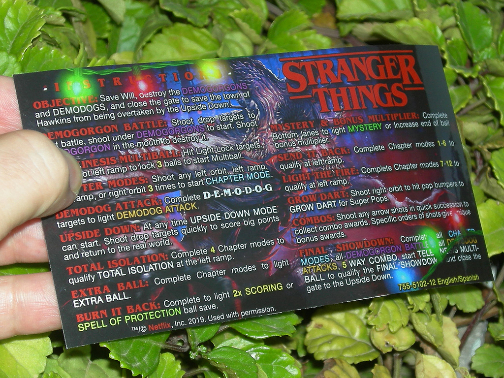 Stranger Things Pinball Card Customized Rules print3c