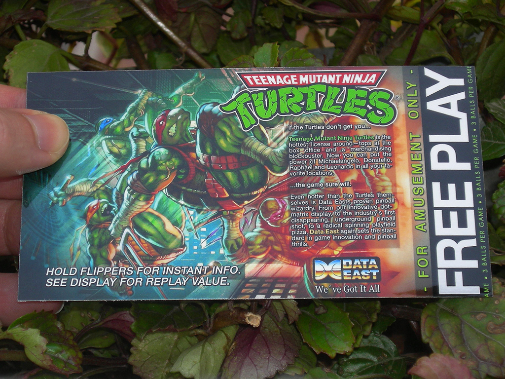 Teenage Mutant Ninja Turtles Pinball Card Customized Free Play print1c