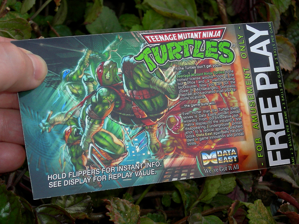 Teenage Mutant Ninja Turtles Pinball Card Customized Free Play print3c