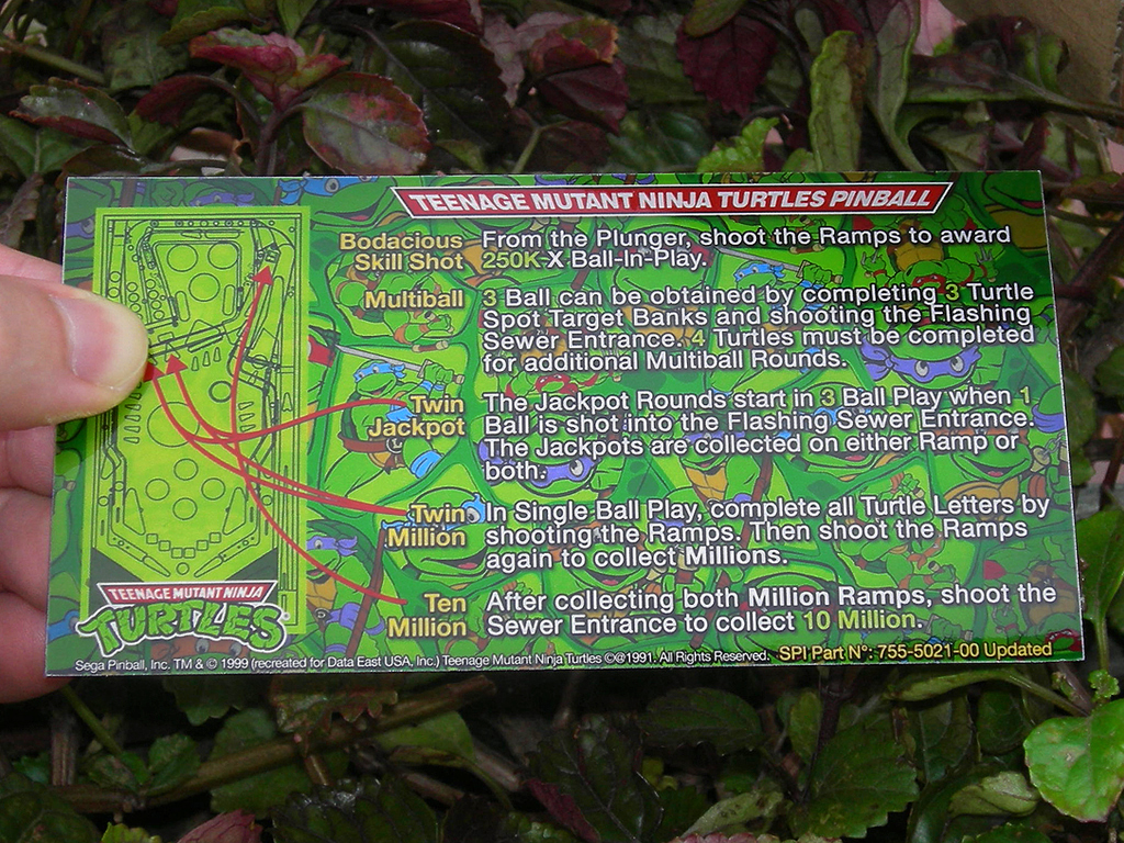 Teenage Mutant Ninja Turtles Pinball Card Customized Rules print1c