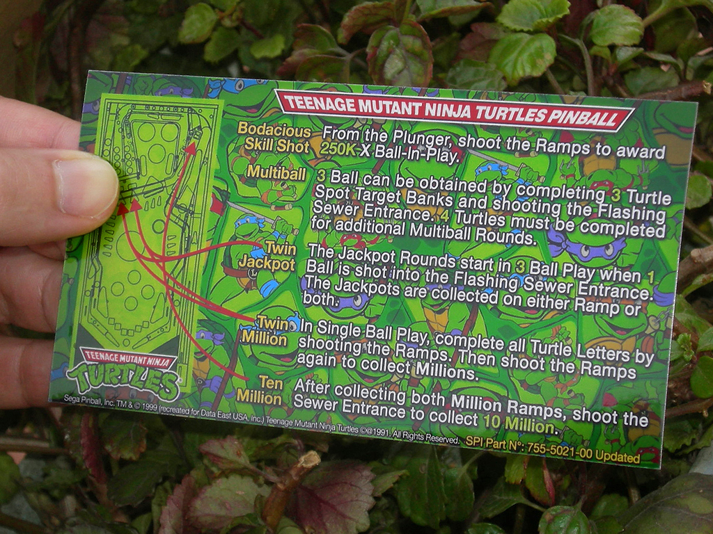 Teenage Mutant Ninja Turtles Pinball Card Customized Rules print2c