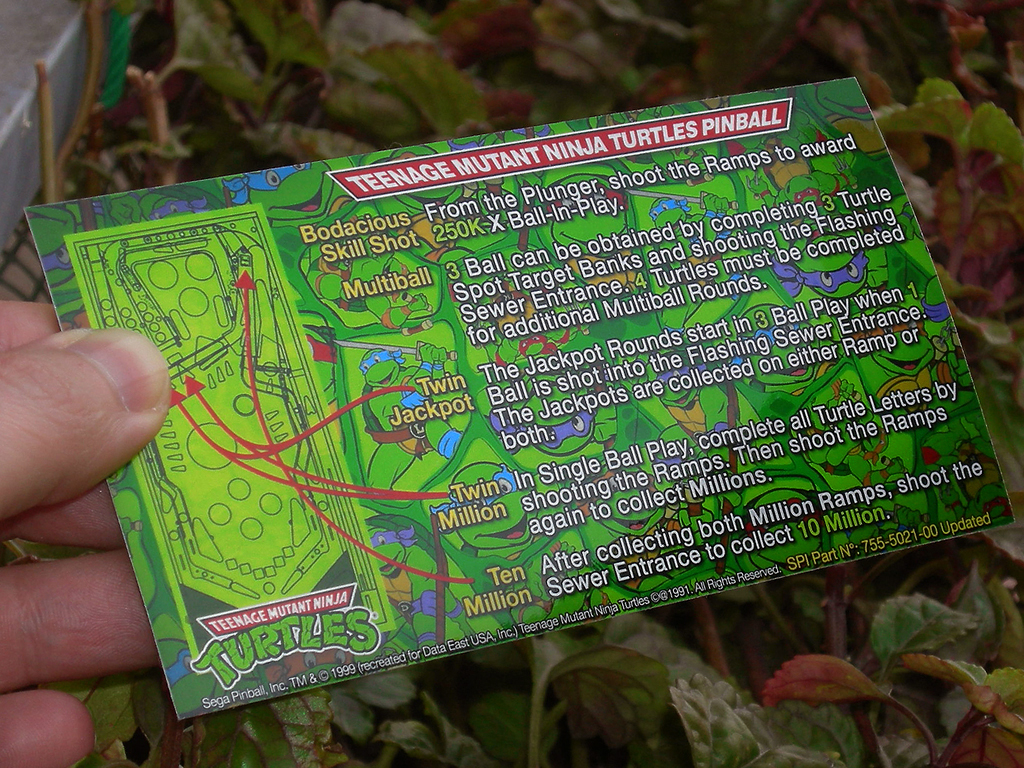 Teenage Mutant Ninja Turtles Pinball Card Customized Rules print3c