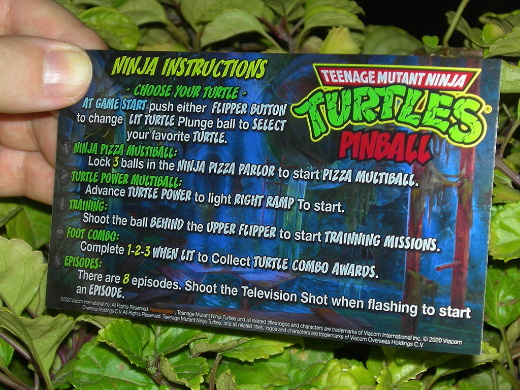 Cartes de Règles Teenage Mutant ninja turtles v2 - Custom Pinball