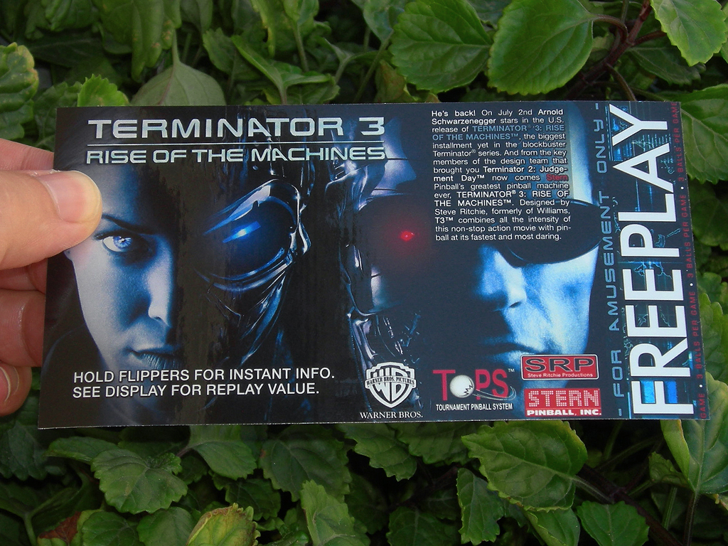 Terminator 3 Custom Pinball Card Free Play print1c