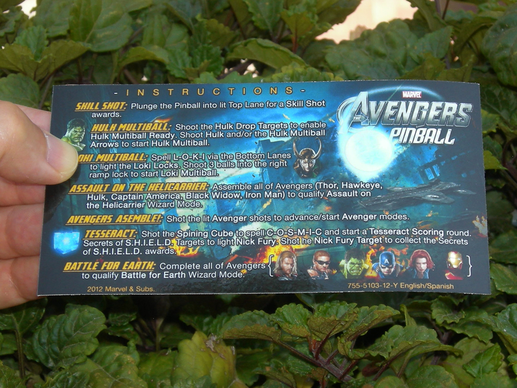 The Avengers Custom Pinball Card Rules print1