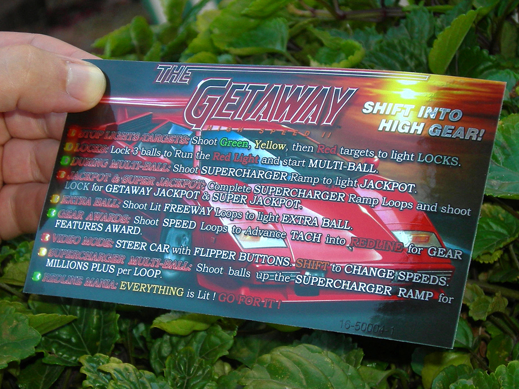 The Getaway High Speed II Pinball Card Customized Rules print2