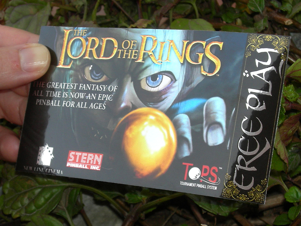 The Lord of The Rings Custom Pinball Card - Free Play print2