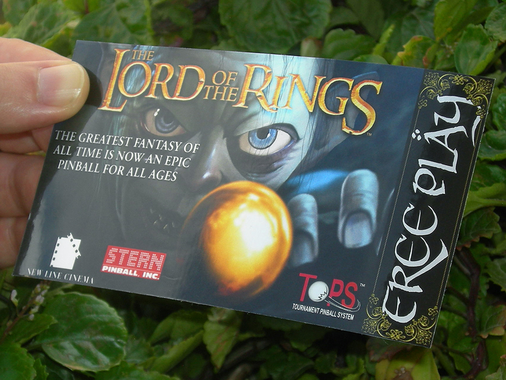 The Lord of The Rings Custom Pinball Card - Free Play print2c