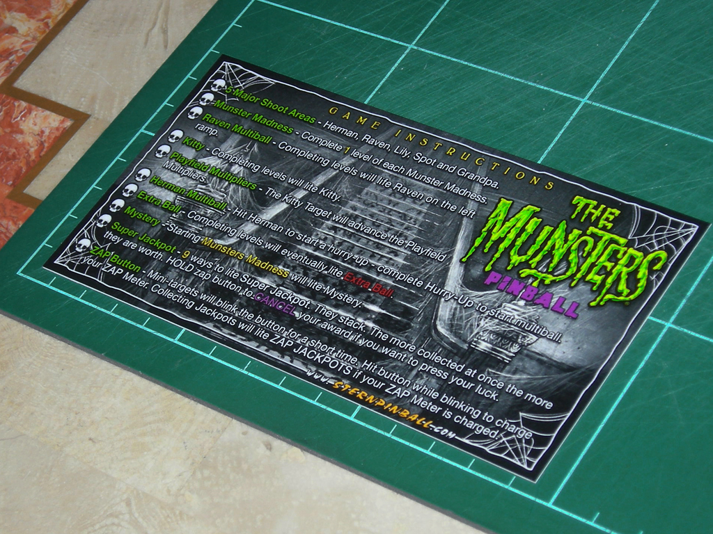 The Munster Pinball Card Customized Rules print2a