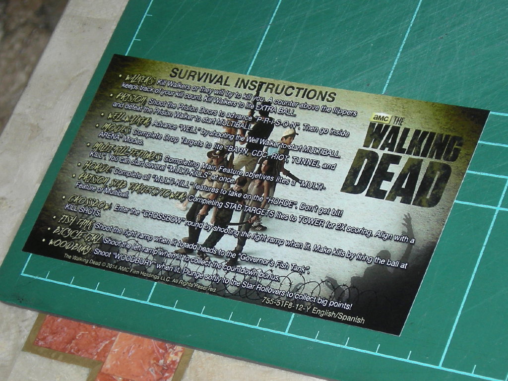 The Walking Dead Custom Pinball Card Rules print2b