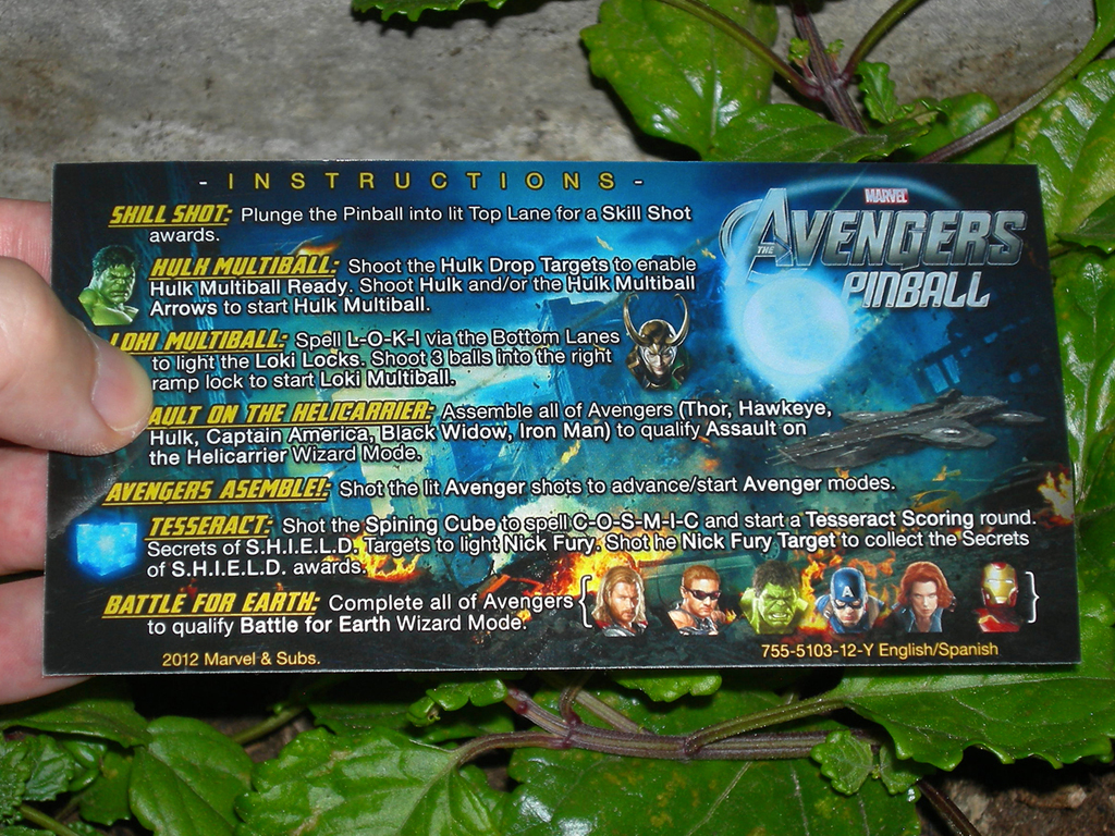The Avengers Custom Pinball Card Rules print1c
