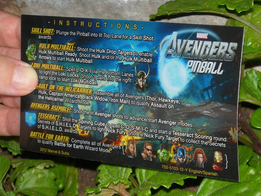 The Avengers Custom Pinball Card Rules print2c