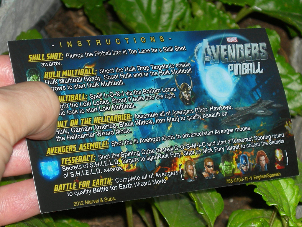 The Avengers Custom Pinball Card Rules print3c