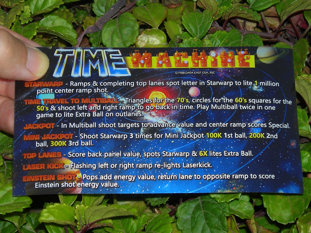 Time Machine Pinball Card Customized Rules print1c