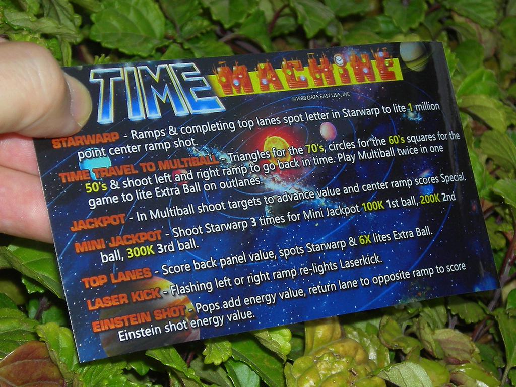Time Machine Pinball Card Customized Rules print3c