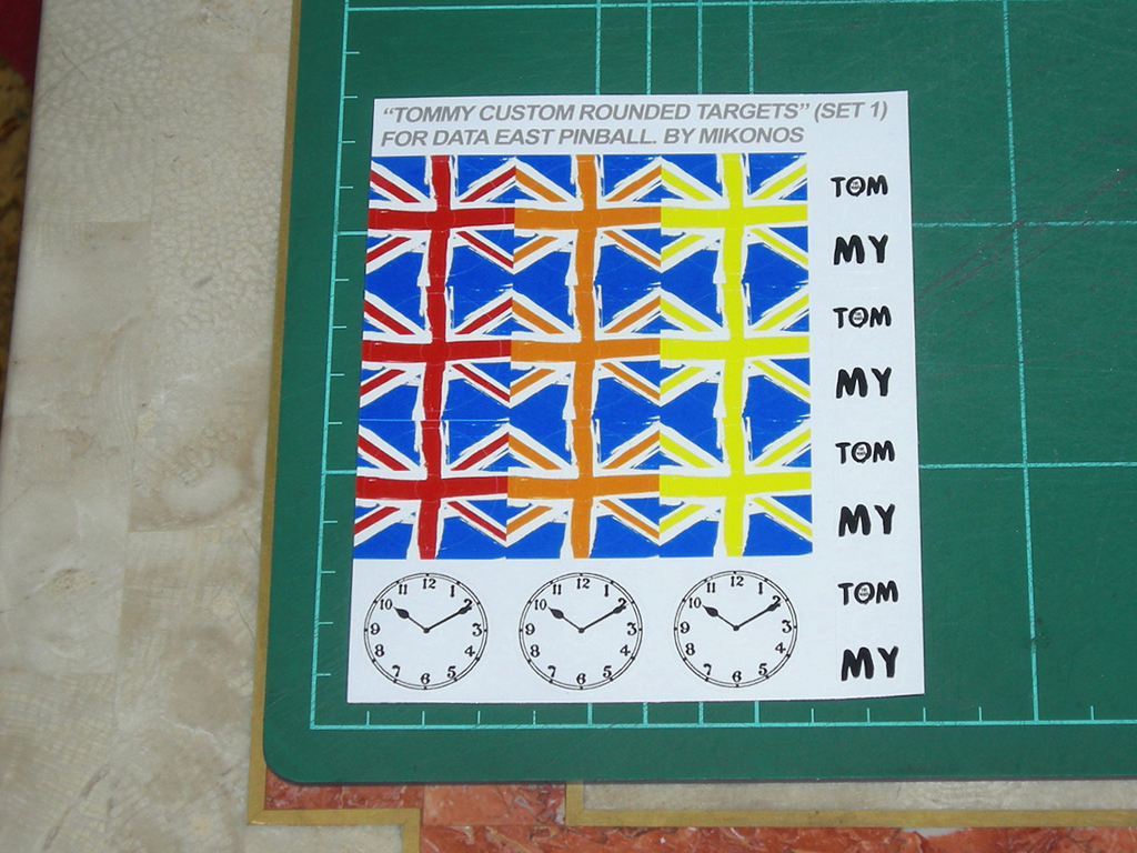 "Tommy Custom Pinball Targets" (DATA EAST) Designed by Zona Arcade