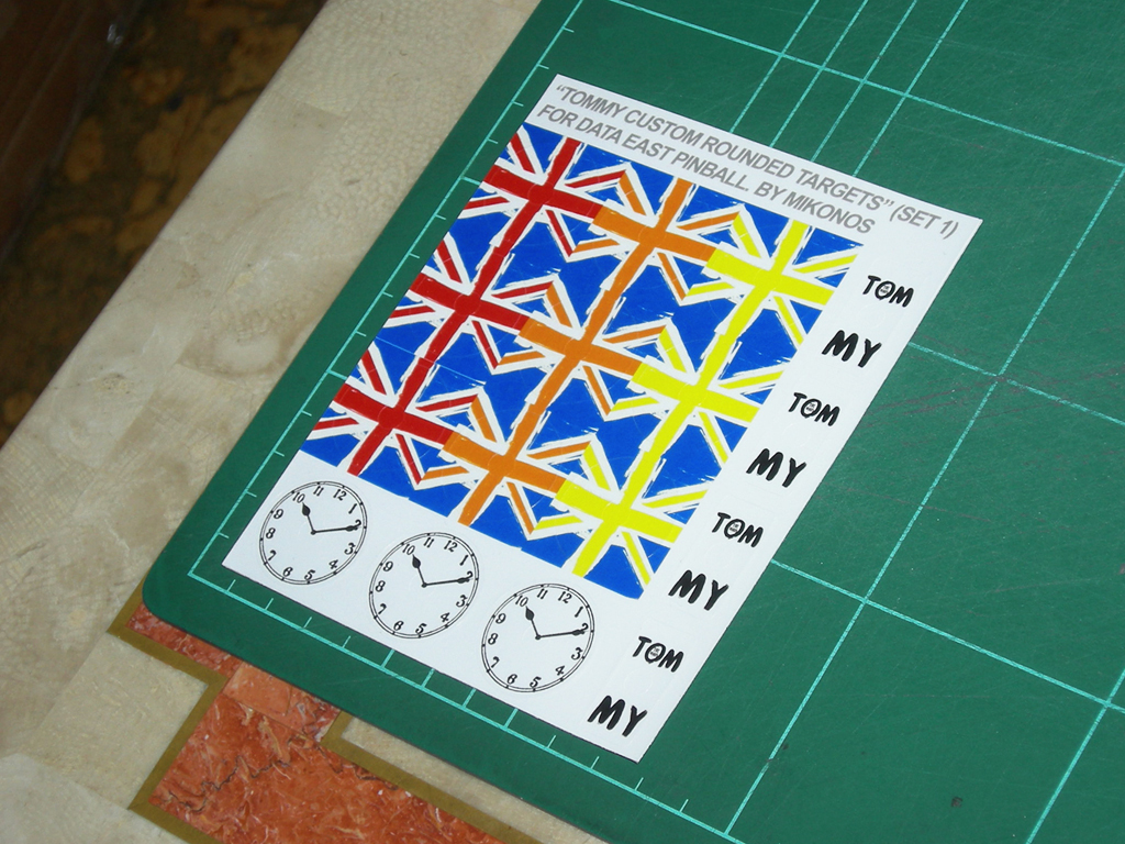 "Tommy Custom Pinball Targets" (DATA EAST) Designed by Zona Arcade