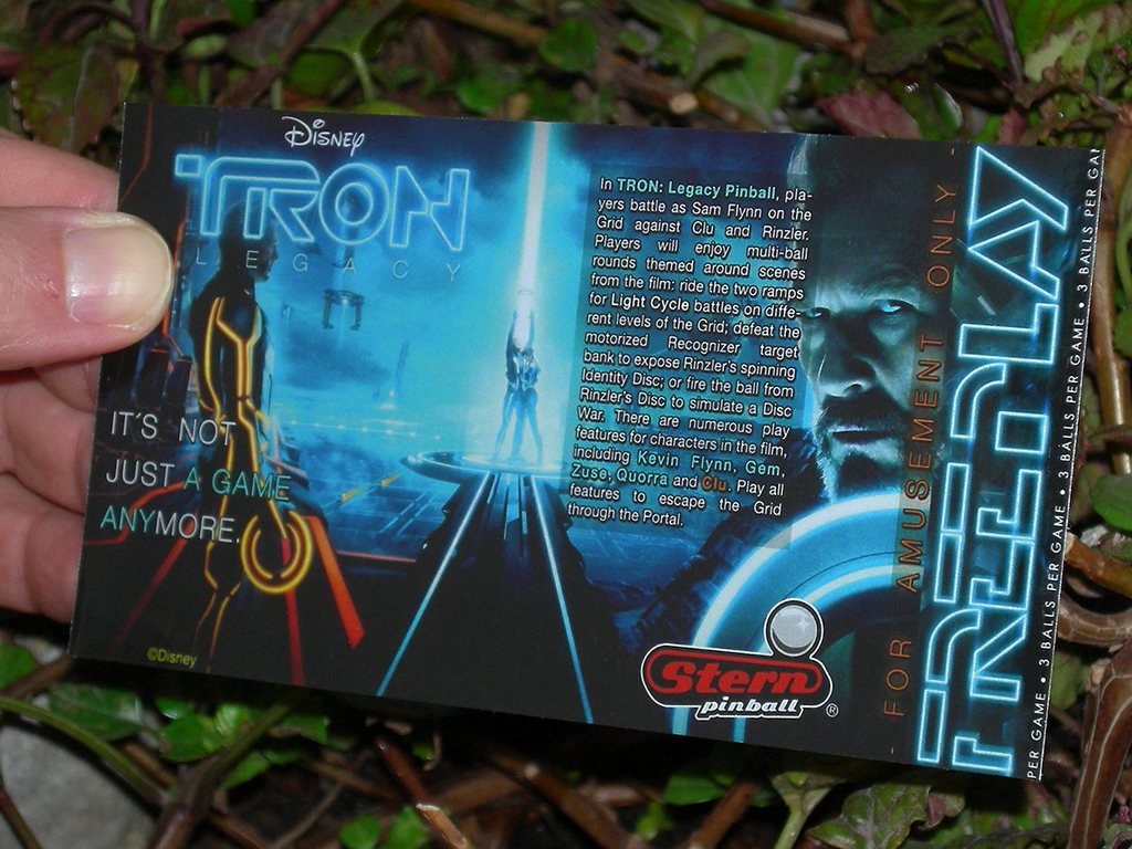Tron Legacy Pinball Card Customized Free Play print2c