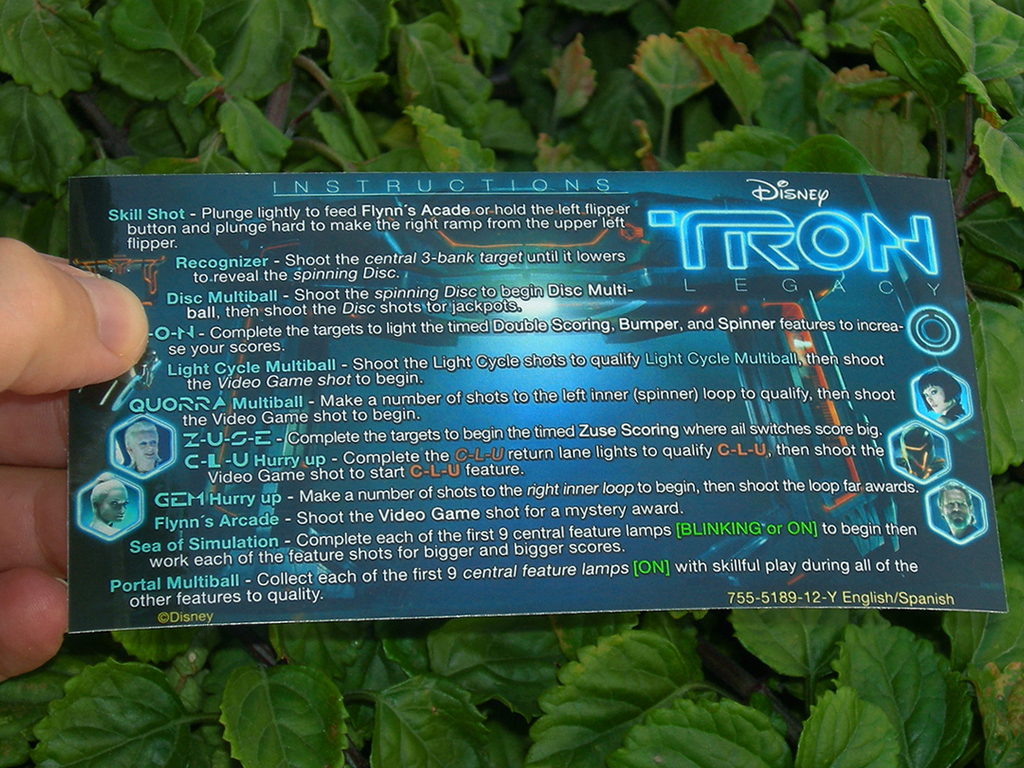 Tron Legacy Pinball Card Customized Rules print1c