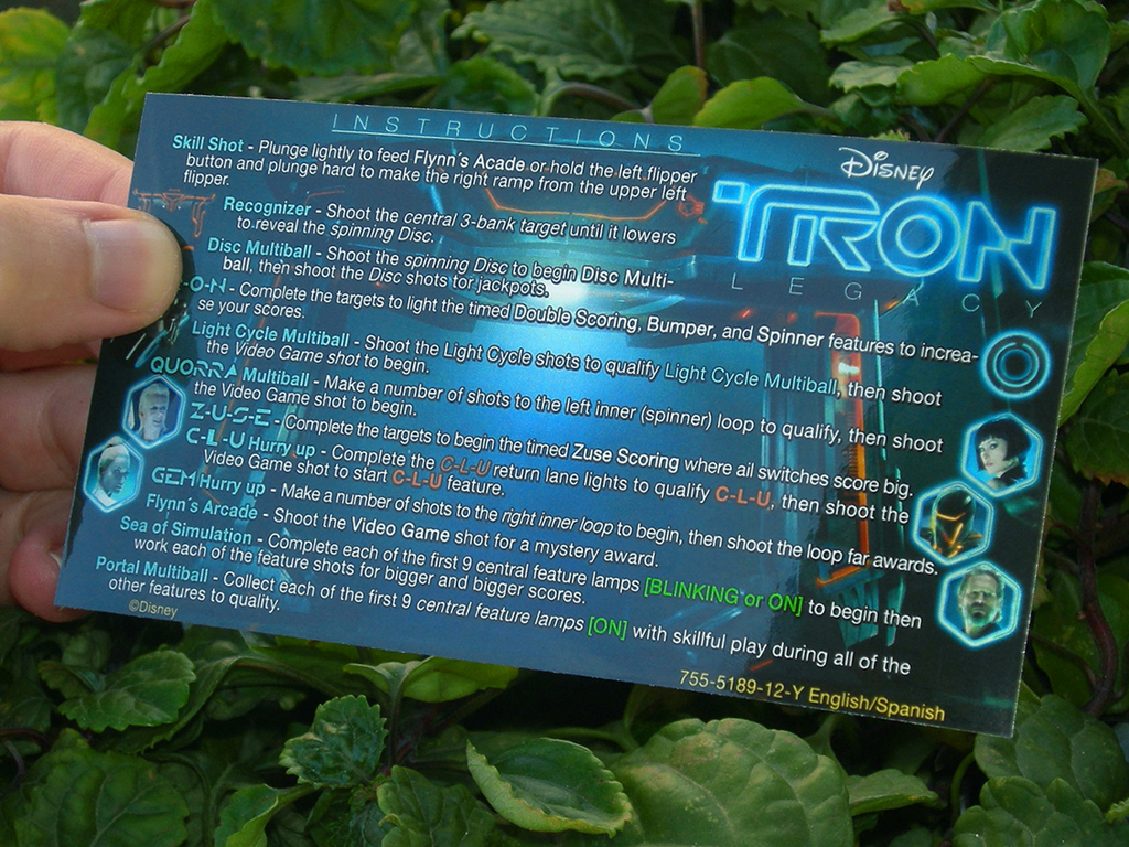 Tron Legacy Pinball Card Customized Rules print2c