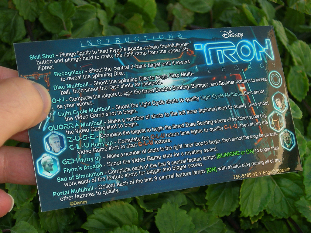 Tron Legacy Pinball Card Customized Rules print3c