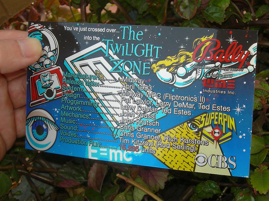 Twilight Zone Pinball Card Customized Crew print2c
