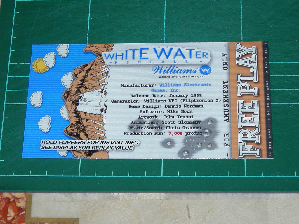 White Water Custom Pinball Card Free Play print1a