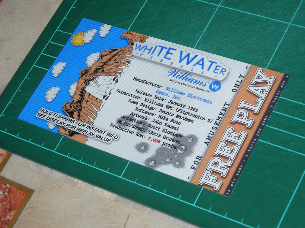 White Water Custom Pinball Card Free Play print2a