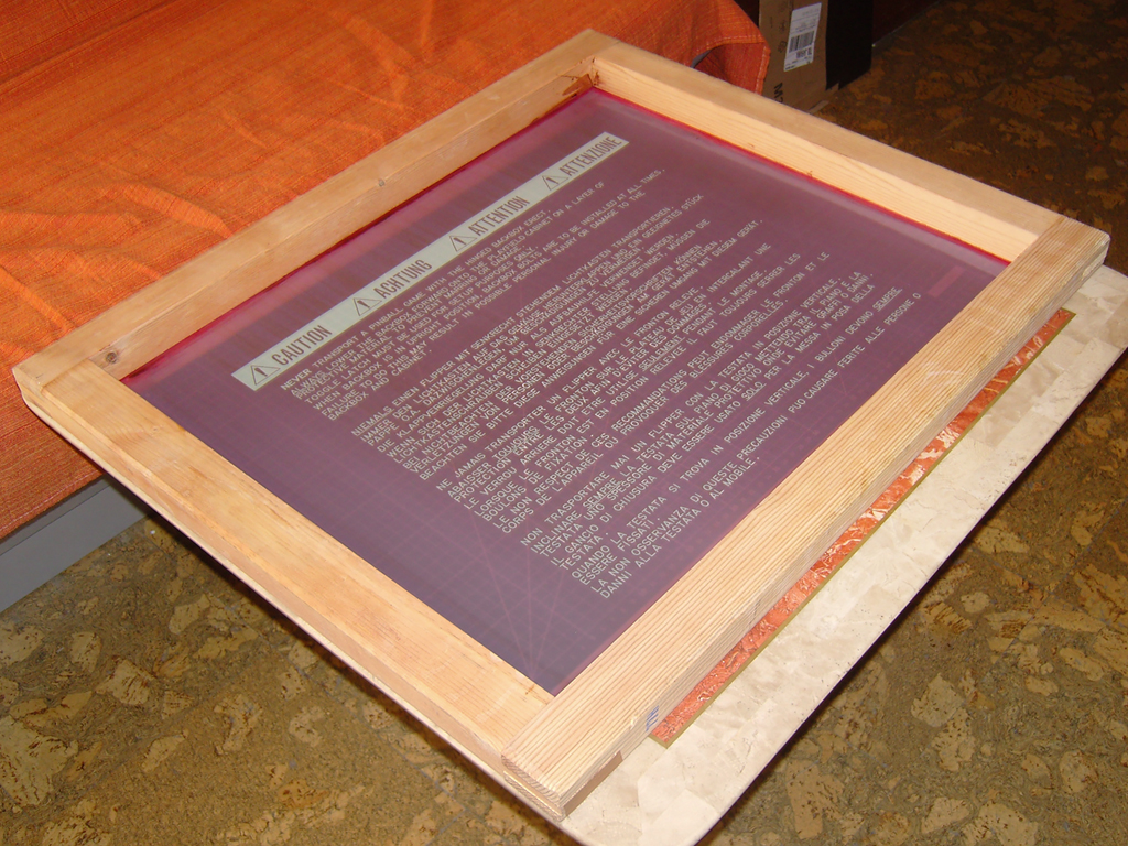 Williams-Pinball-Warning-Text-wooden-Silk-Screen-Printing-Frame2
