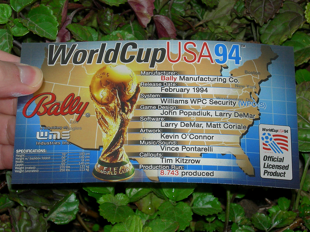 World Cup Soccer Pinball Card Customized Crew print1