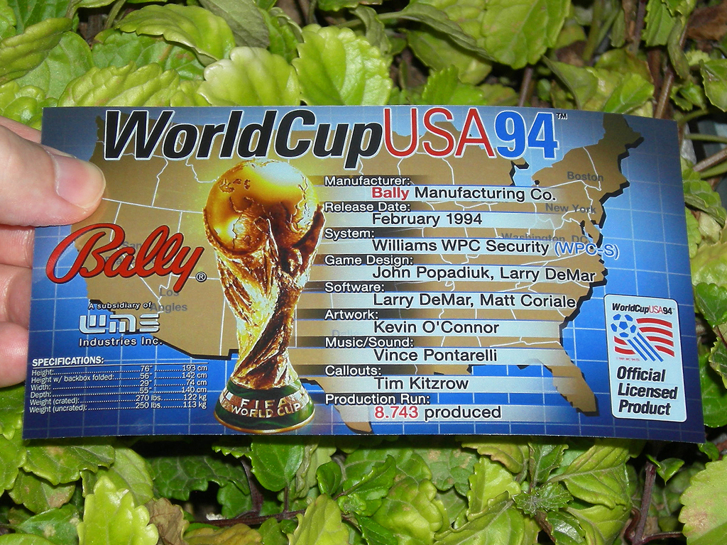 World Cup Soccer Pinball Card Customized Crew print1c