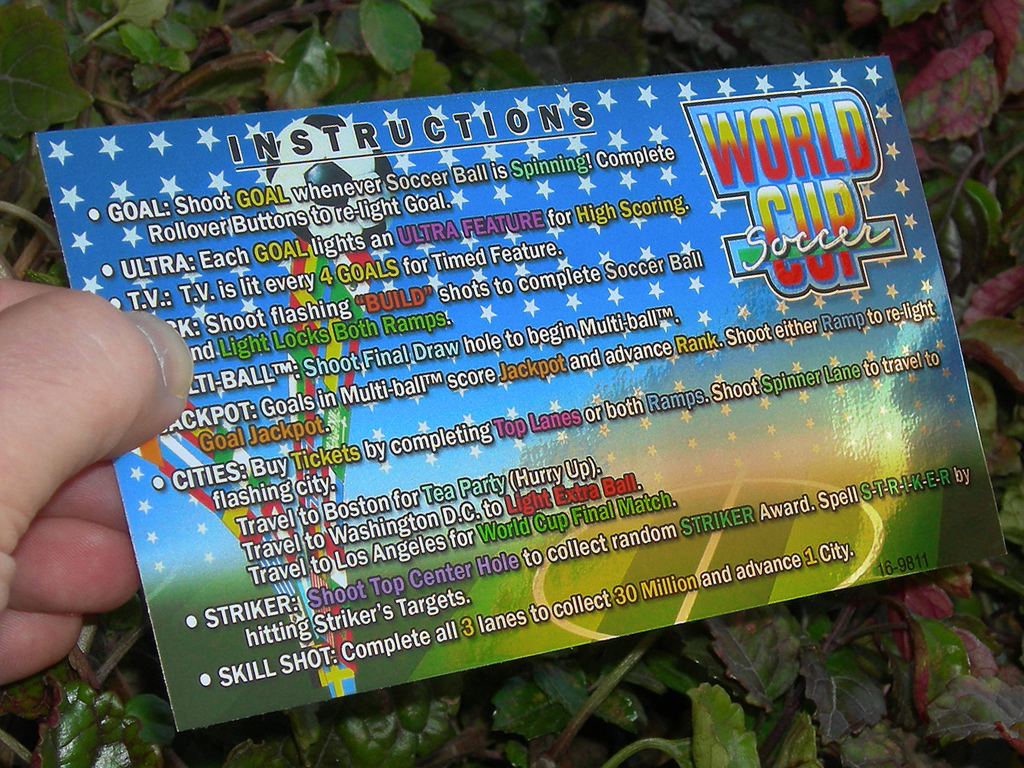World Cup Soccer Pinball Card Customized Rules print3