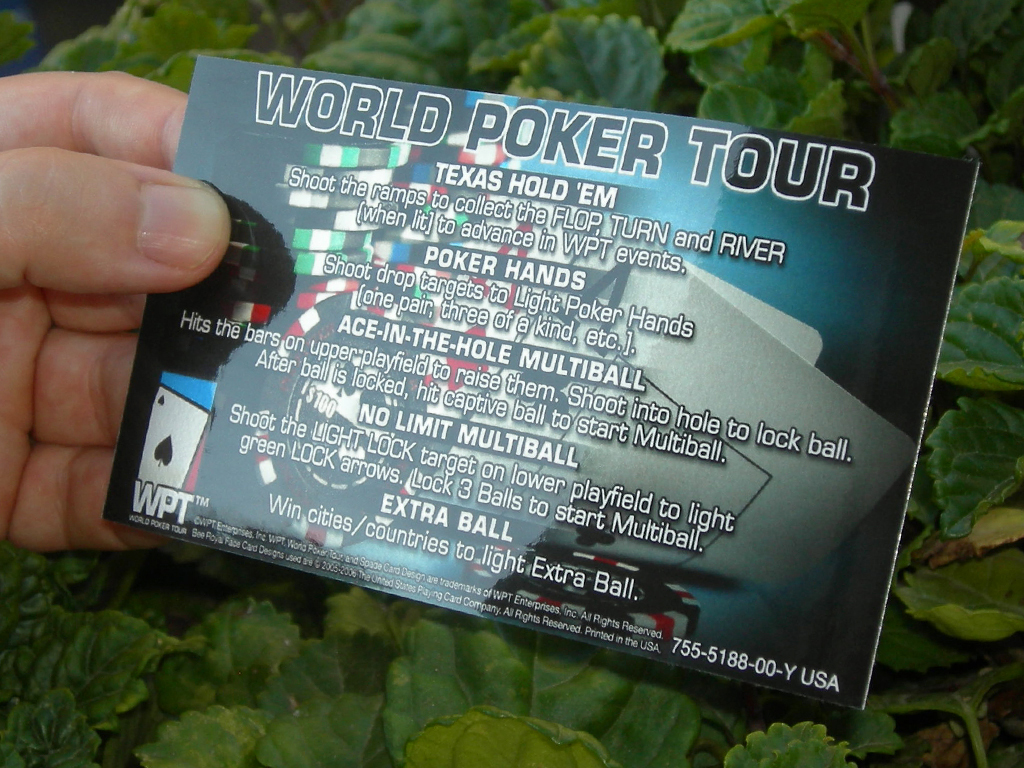 World Poker Tour Custom Pinball Card Rules print2c