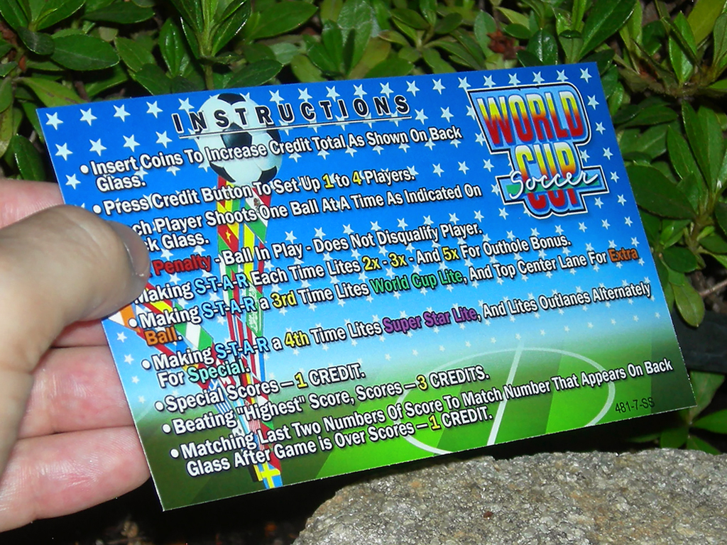 World Cup Soccer Pinball Card Customized Rules print3c