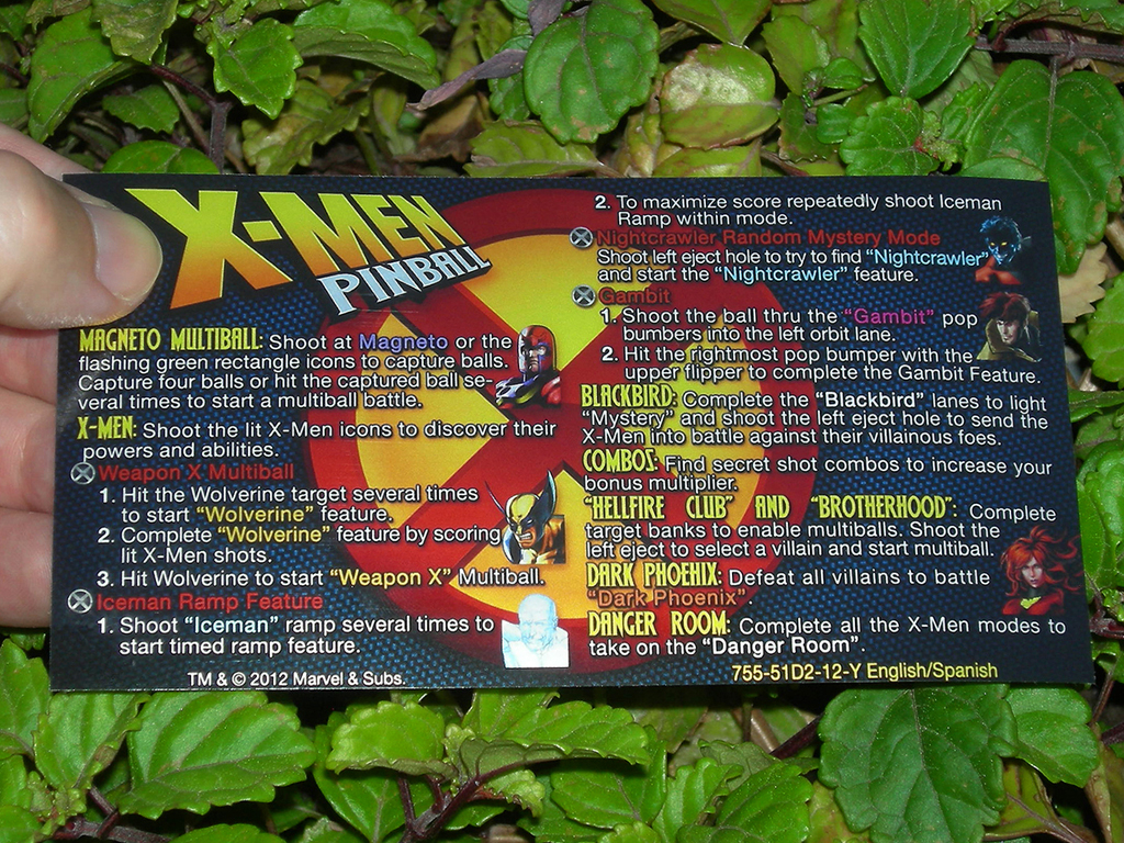 X-MEN Pinball Card Customized Rules print1c