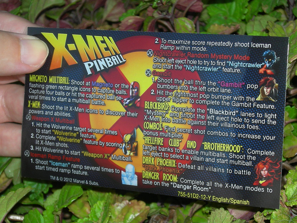 X-MEN Pinball Card Customized Rules print2c