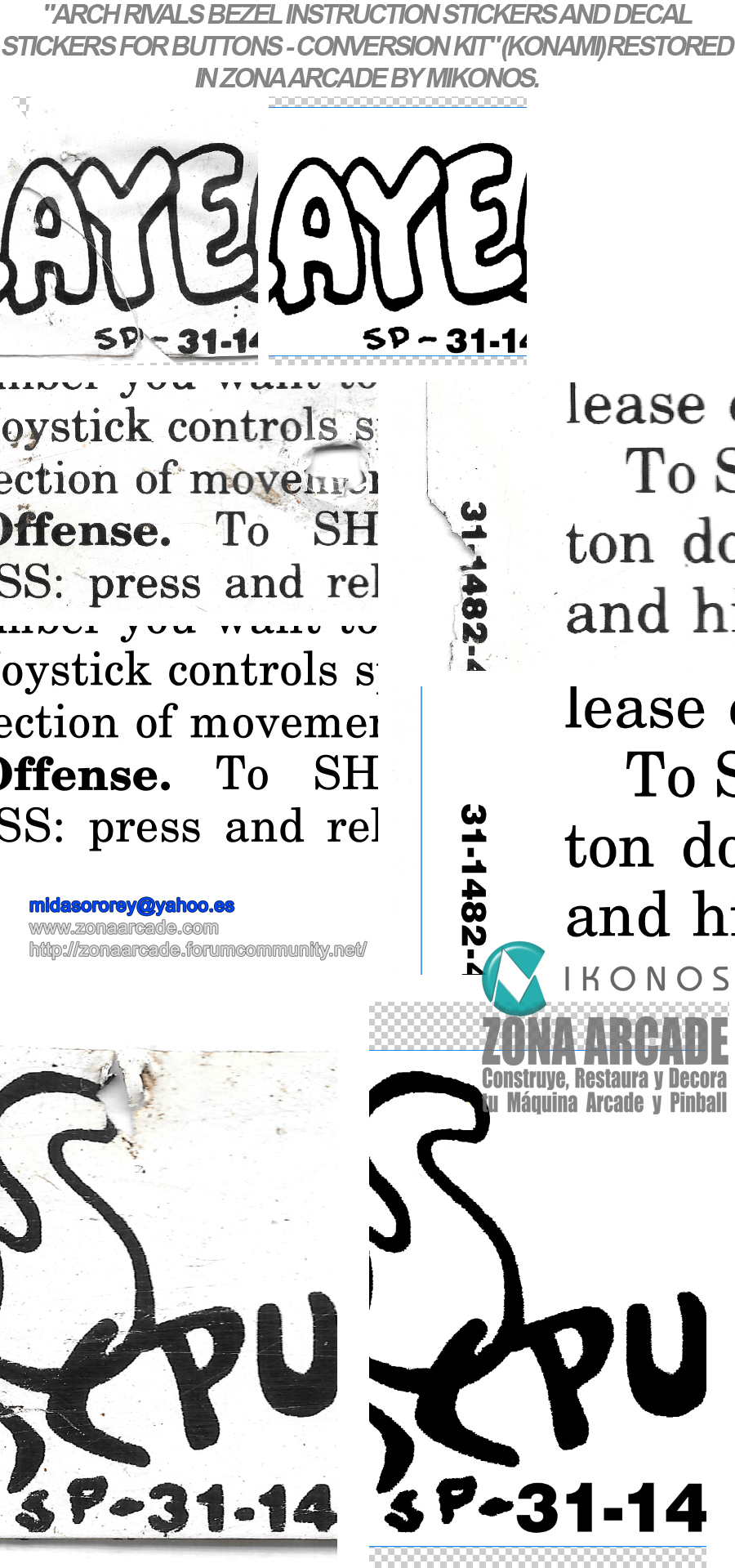 Arch-Rivals-Bezel-Instruction-Button-decal-Stickers-Restored-Mikonos2