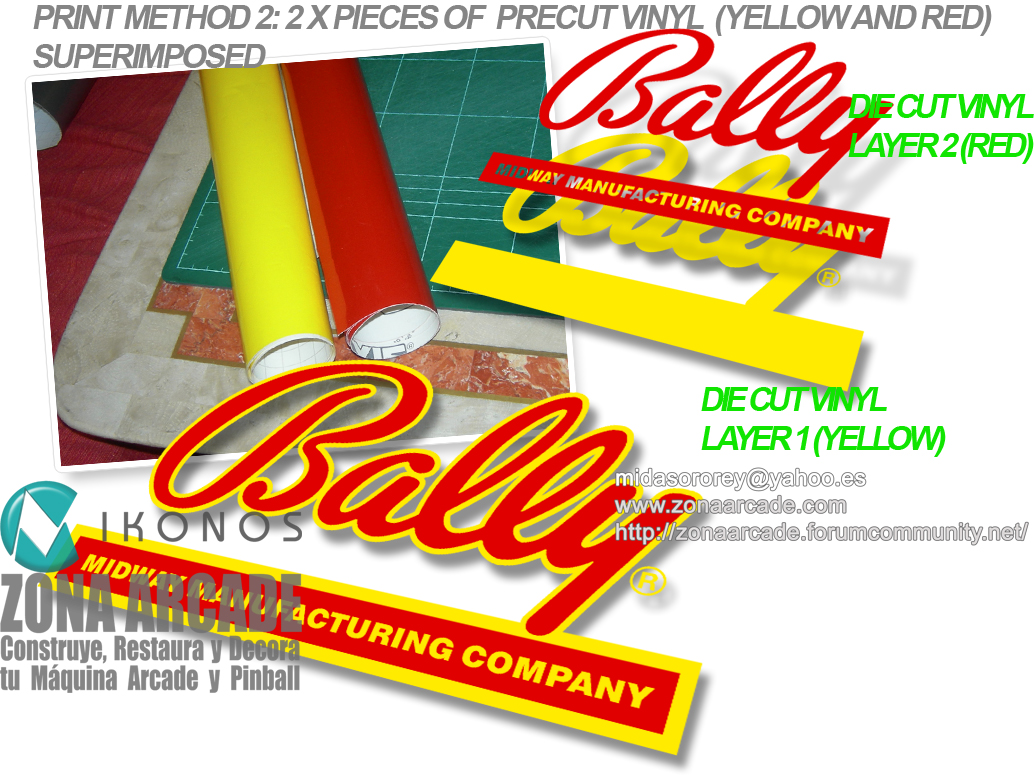 Bally System11 Pinball Aprons Method2 2x die cut vinyl