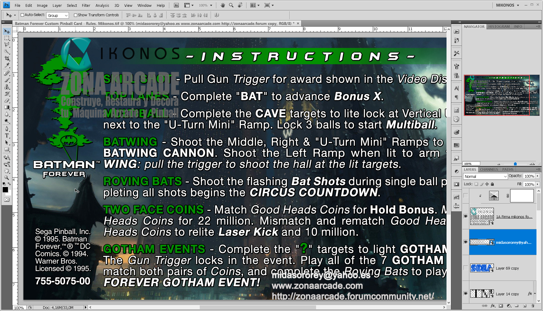 Batman Forever Custom Pinball Card - Rules. Mikonos2