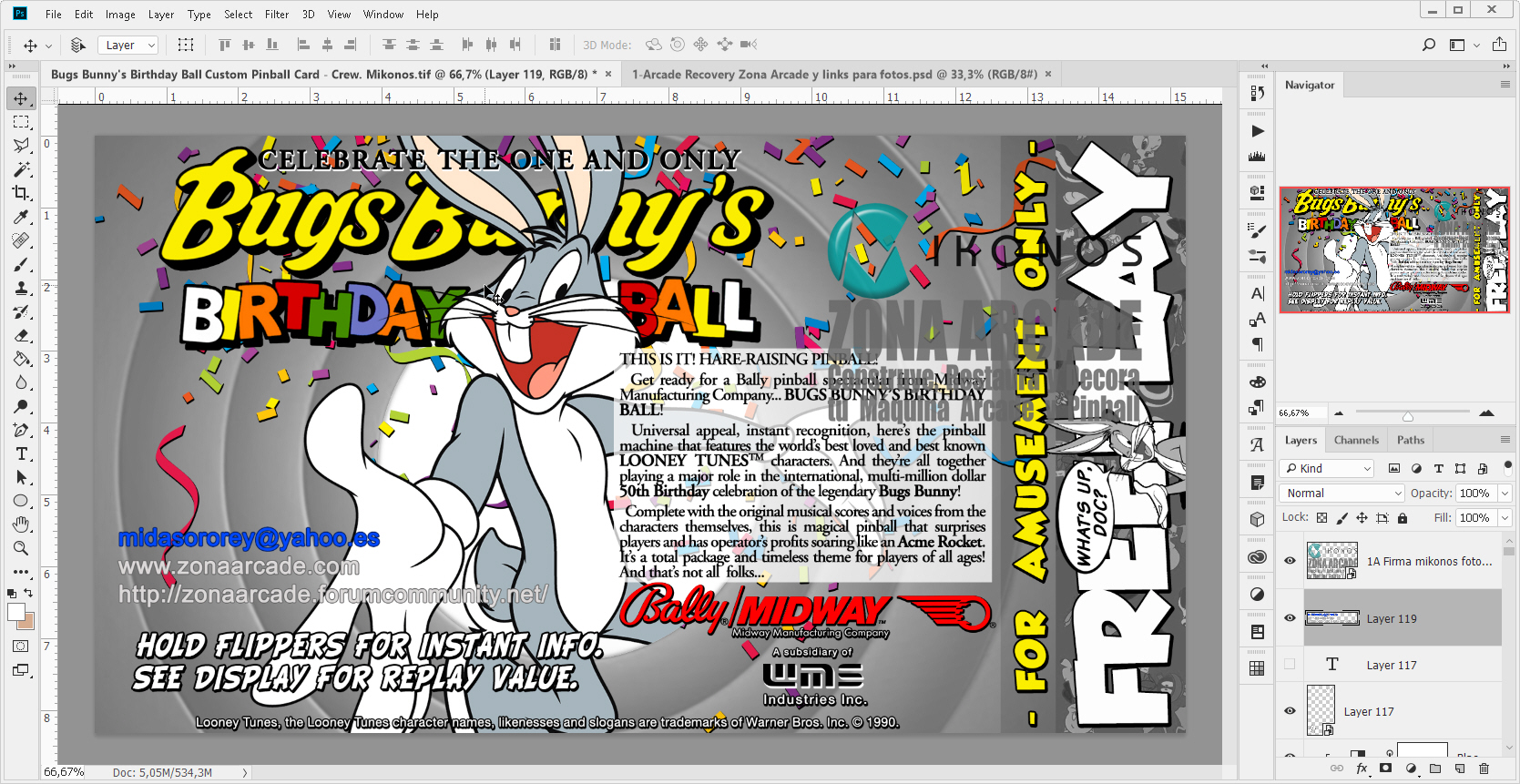 Bugs-Bunny's-Birthday-Ball-Custom-Pinball-Card-Free-Play-Mikonos1
