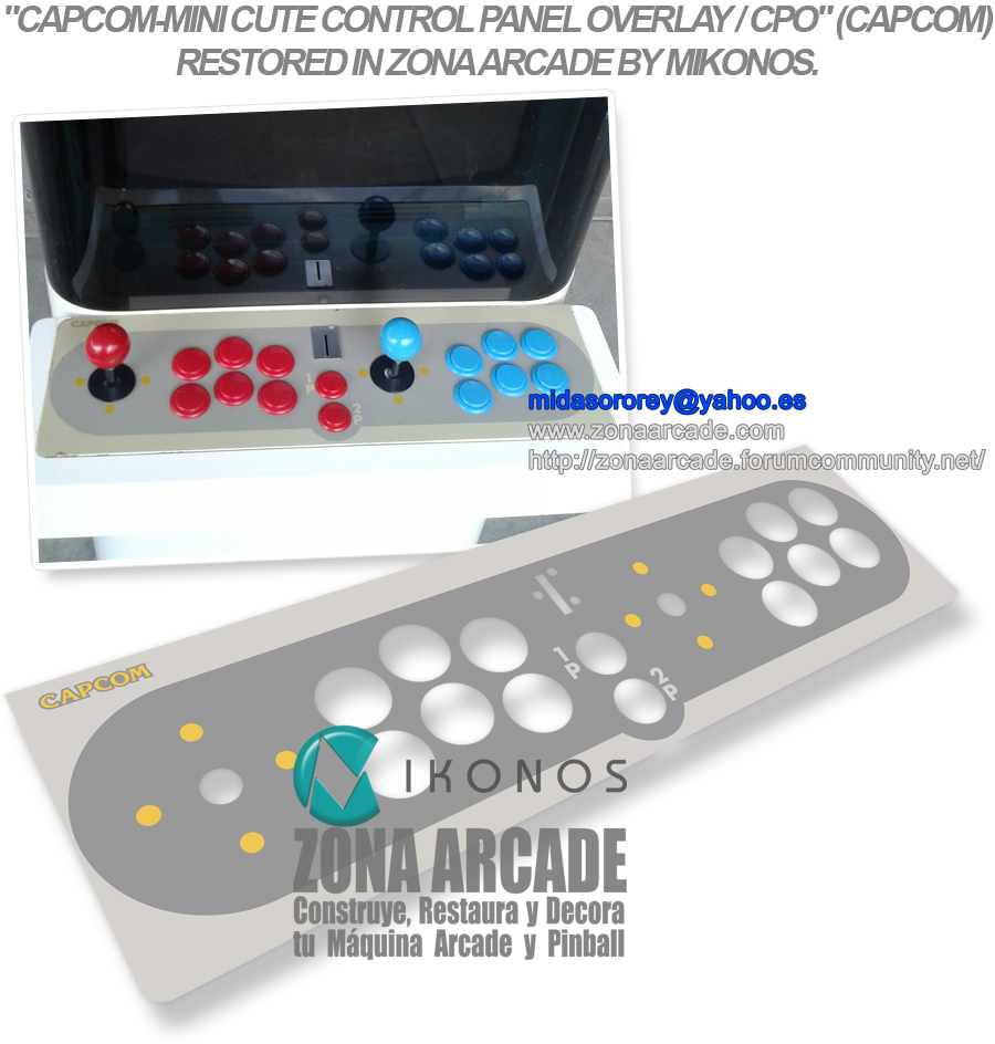 "CAPCOM MINI CUTE CONTROL PANEL OVERLAY" (CAPCOM) Arcade artwork re ...