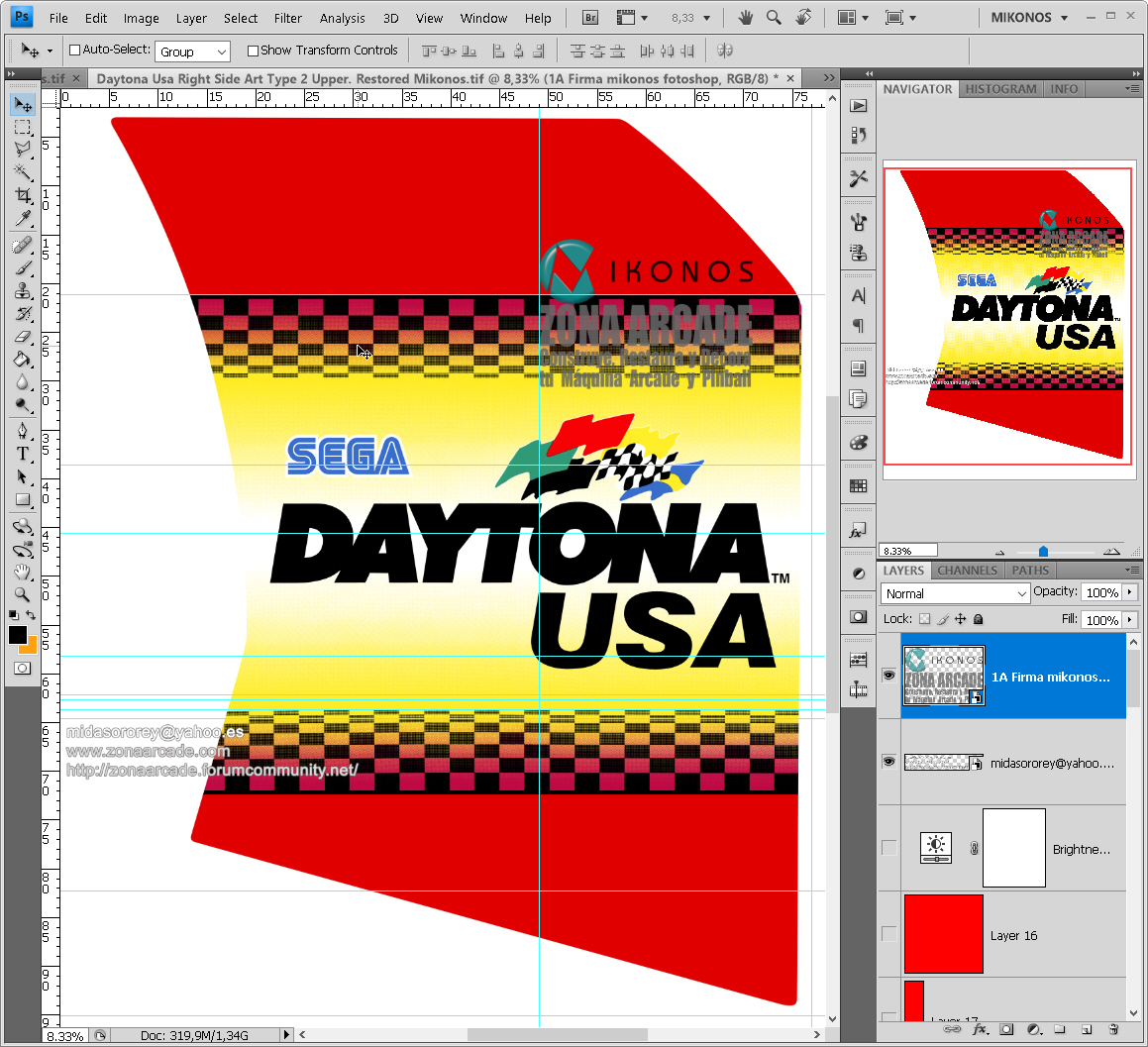 Daytona USA Right Side Art type2. Restored Mikonos1