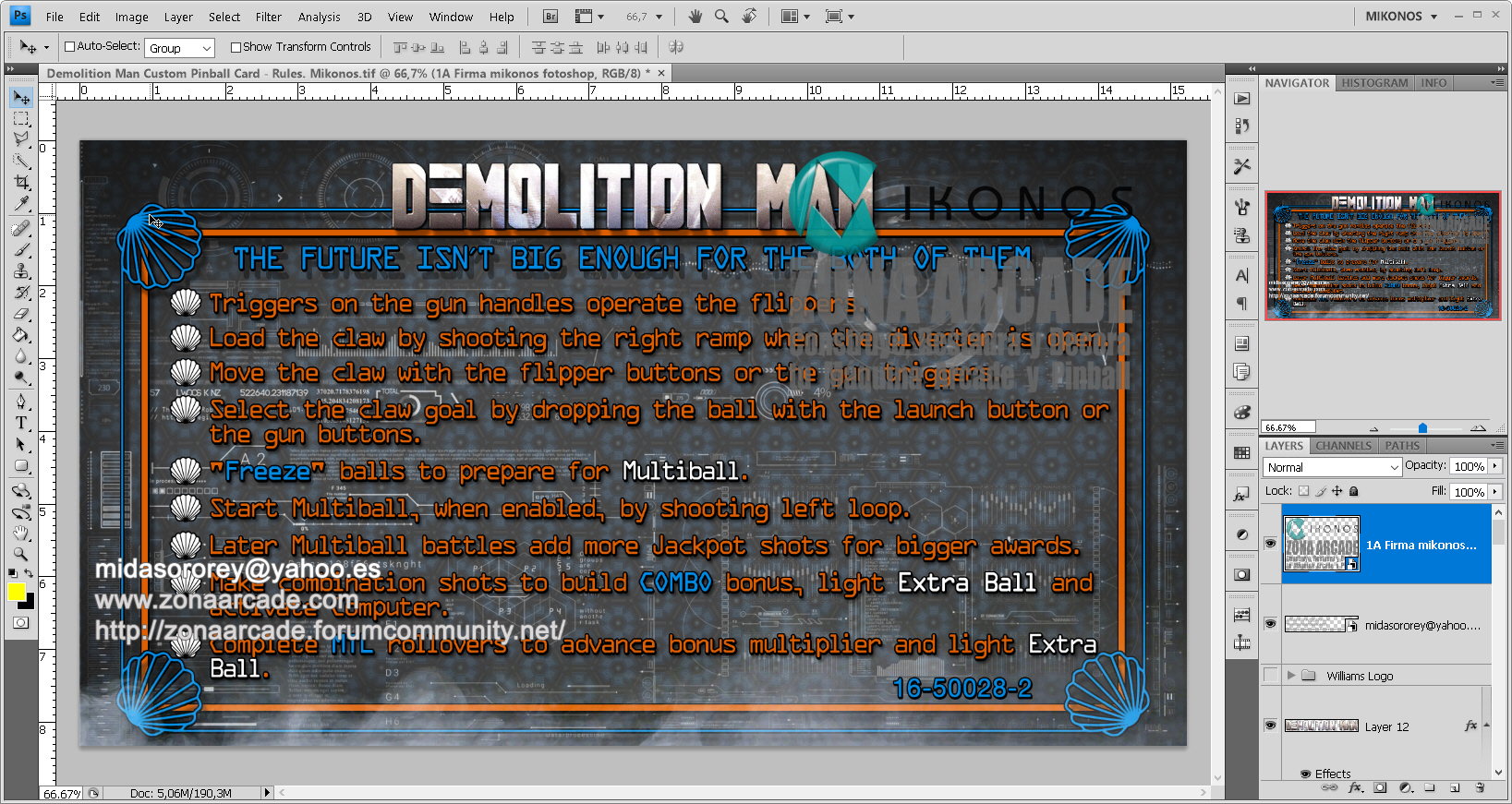 Demolition Man Pinball Card Customized - Rules. Mikonos1