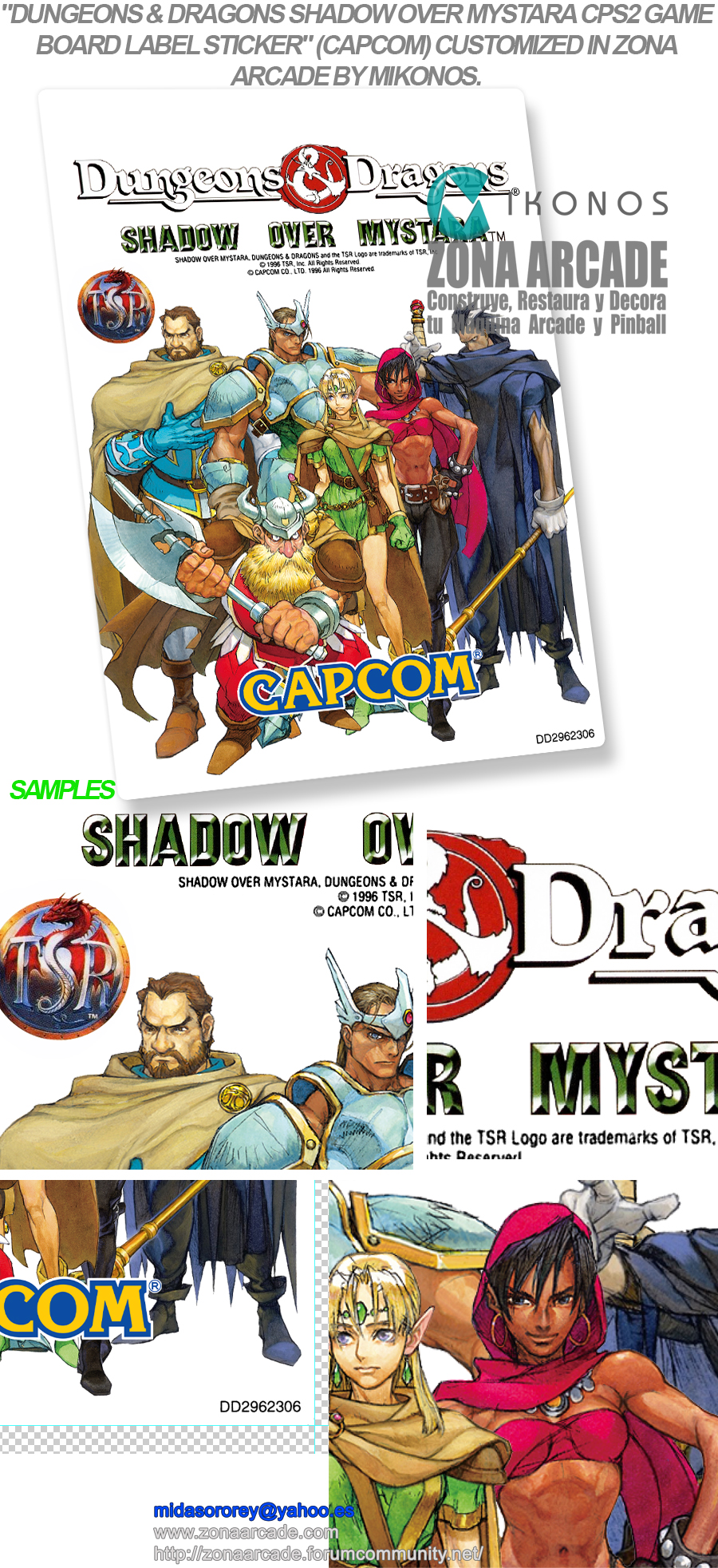 Dungeons-Dragons-Shadow-Over-Mystara-Custom-CPS2-Game-Board-Label-Sticker-Reproduced-Mikonos1