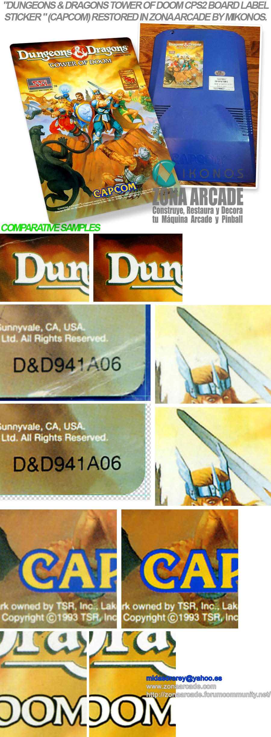 Dungeons-Dragons-Tower-of-Doom-CPS2-Game-Board-Label-Sticker-Restored-Mikonos1