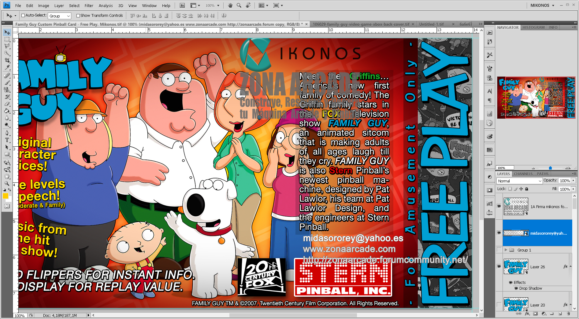 Family Guy Pinball Card Customized - Free Play. Mikonos1