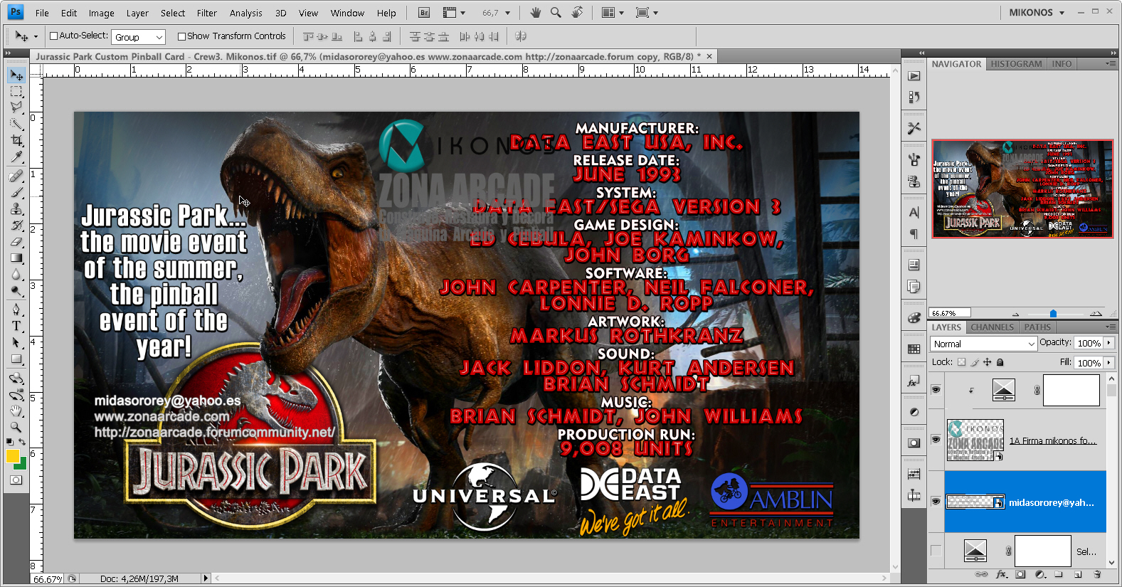 Jurassic-Park-Custom-Pinball-Card-Crew2-Mikonos1
