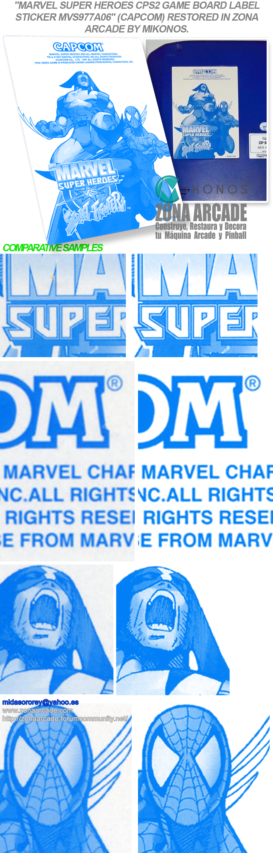 Marvel-vs-Street Fighter-CPS2-Game-Board-Label-Sticker-MVS977A06-Restored-Mikonos1