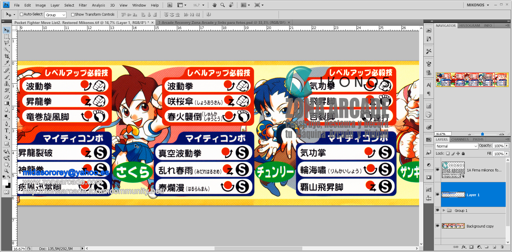 "POCKET FIGHTER MOVE LIST STICKER 1 PCF9790031" jap. ver