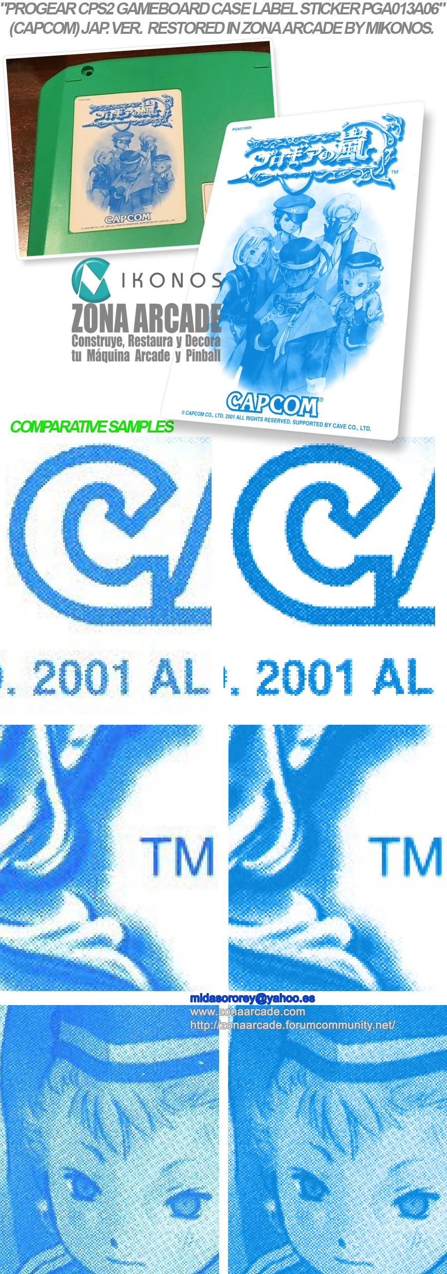 Progear-CPS2-Game-Board-Label-Jap-Sticker-PGA013006-Restored-Mikonos1